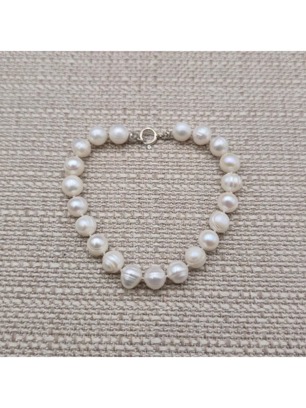 7.5 Inch Sterling Silver Genuine Cultured Freshwater Pearl Strand Bracelet A8811
